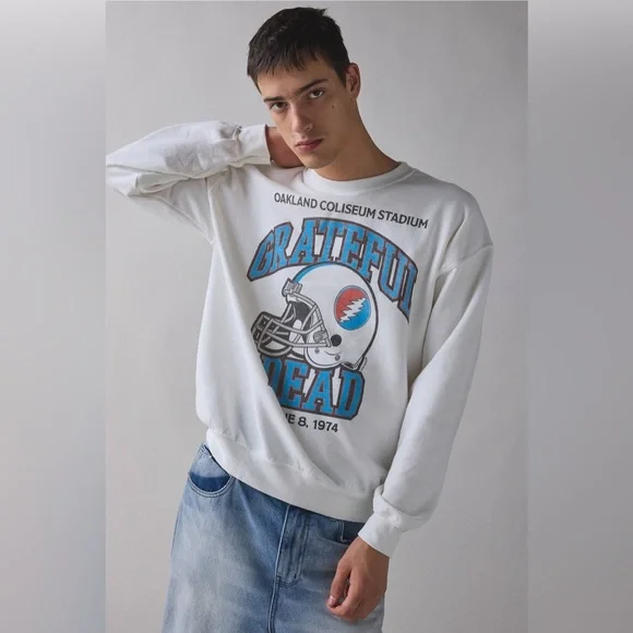 Junk Food x Grateful Dead Helmet Graphic Crewneck Sweatshirt Size XL - Picture 1 of 6